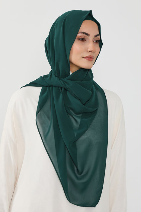 Instant Wear Hijab with Built-In Bonnet, Lightweight Chiffon Headscarf, One Piece Modest Headwear,PS-48