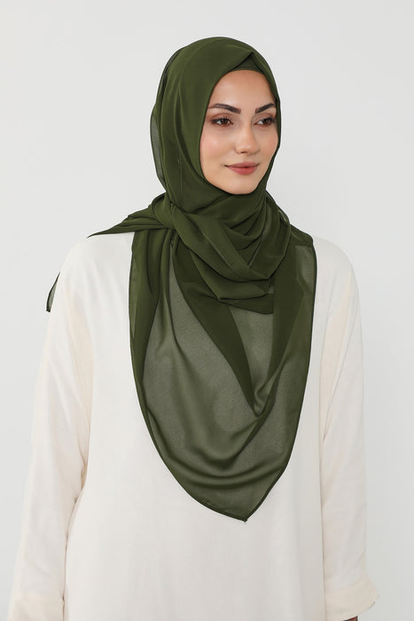 Instant Wear Hijab with Built-In Bonnet, Lightweight Chiffon Headscarf, One Piece Modest Headwear,PS-48