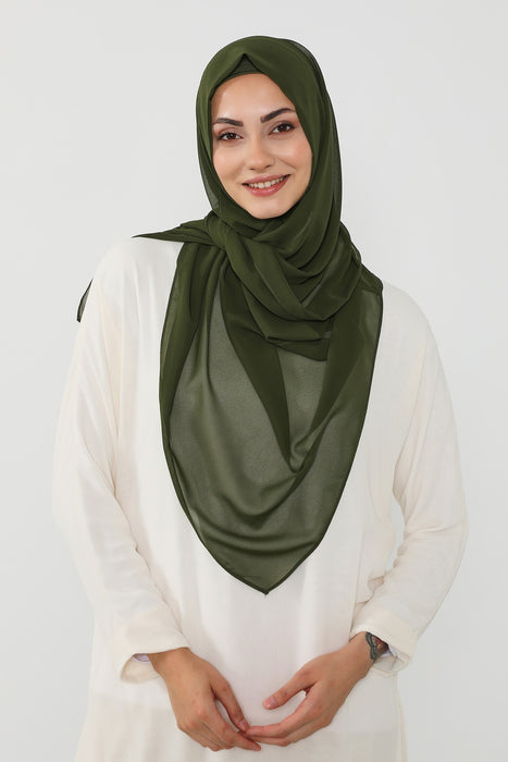 Instant Wear Hijab with Built-In Bonnet, Lightweight Chiffon Headscarf, One Piece Modest Headwear,PS-48