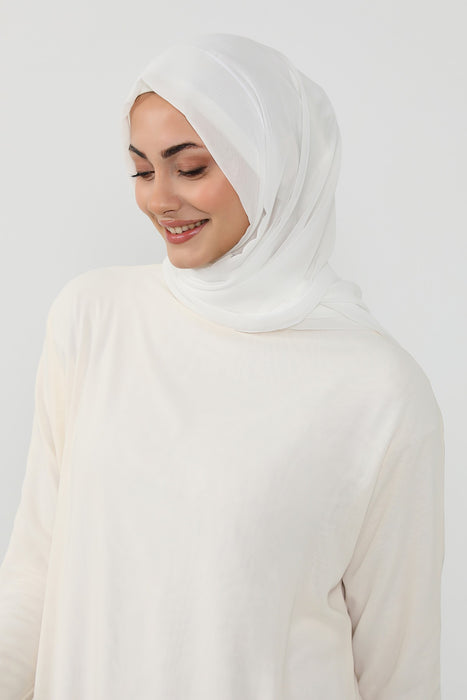 Instant Wear Hijab with Built-In Bonnet, Lightweight Chiffon Headscarf, One Piece Modest Headwear,PS-48