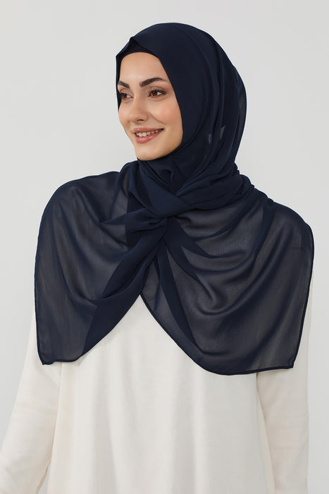 Instant Wear Hijab with Built-In Bonnet, Lightweight Chiffon Headscarf, One Piece Modest Headwear,PS-48