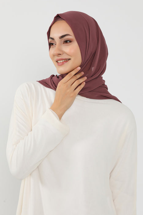 Instant Wear Hijab with Built-In Bonnet, Lightweight Chiffon Headscarf, One Piece Modest Headwear,PS-48