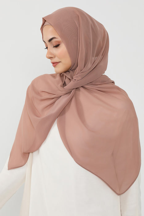 Instant Wear Hijab with Built-In Bonnet, Lightweight Chiffon Headscarf, One Piece Modest Headwear,PS-48