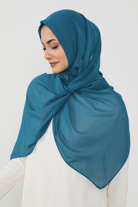 Instant Wear Hijab with Built-In Bonnet, Lightweight Chiffon Headscarf, One Piece Modest Headwear,PS-48