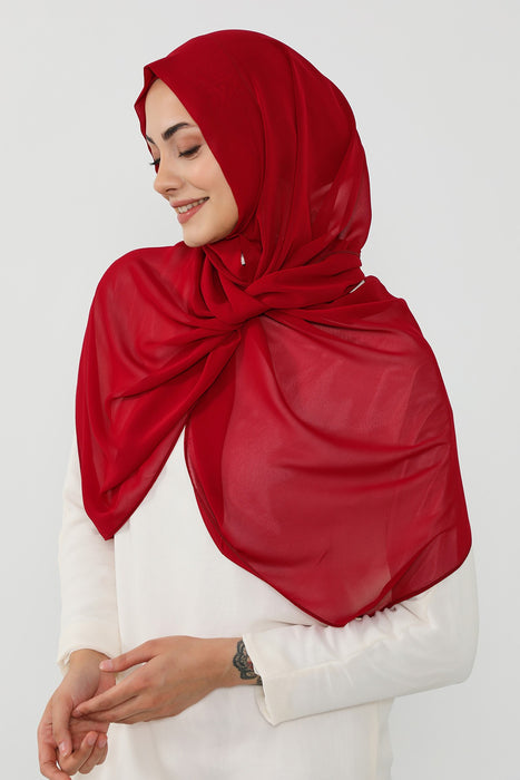 Instant Wear Hijab with Built-In Bonnet, Lightweight Chiffon Headscarf, One Piece Modest Headwear,PS-48