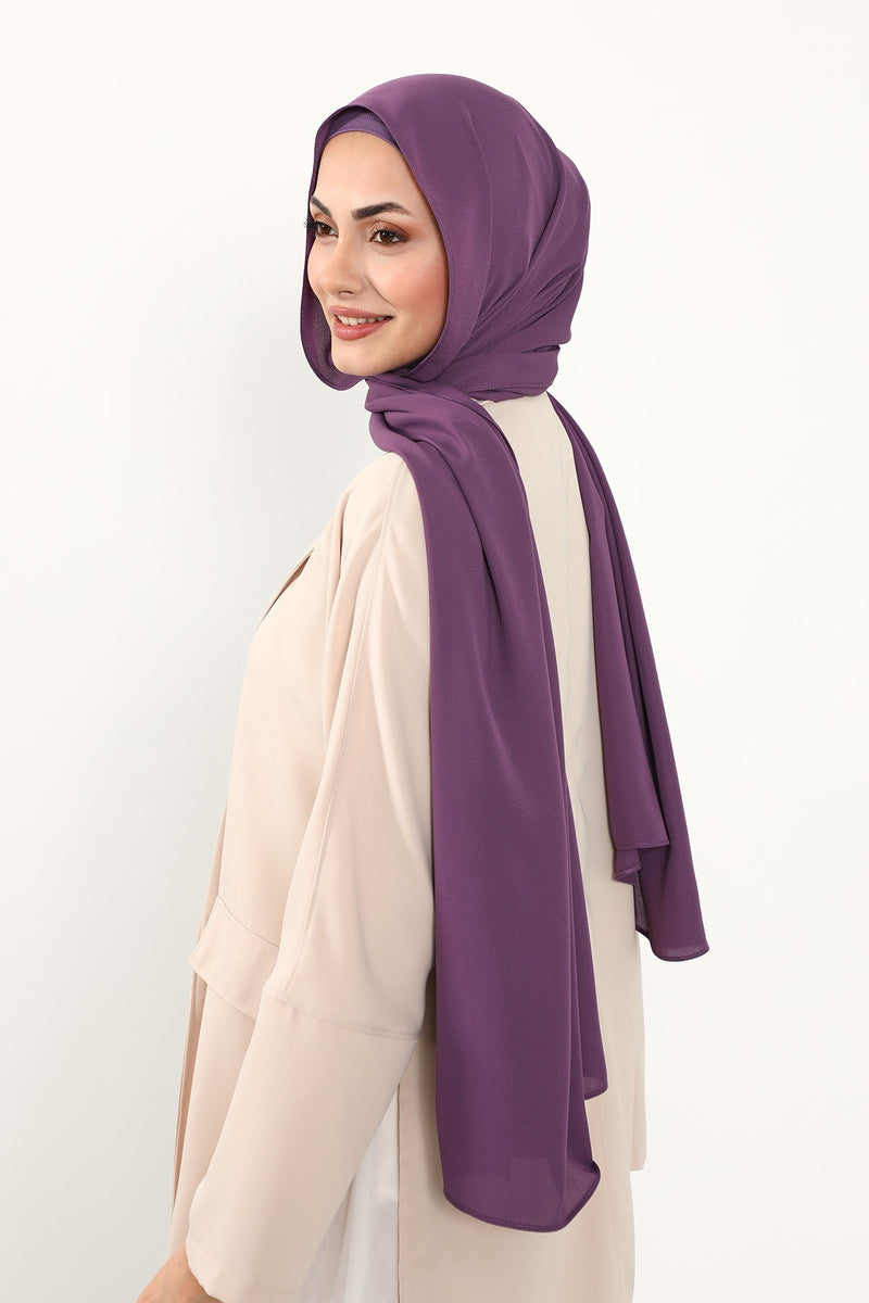Two Piece Crepe Hijab Set with Cotton Bonnet, Lightweight Modest Scarf and Undercap Combo for Women,PS-50