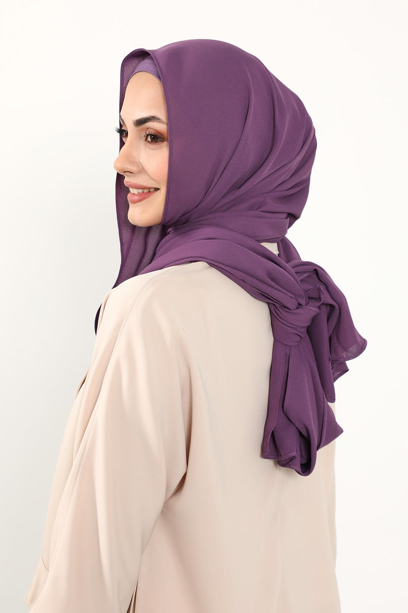 Two Piece Crepe Hijab Set with Cotton Bonnet, Lightweight Modest Scarf and Undercap Combo for Women,PS-50