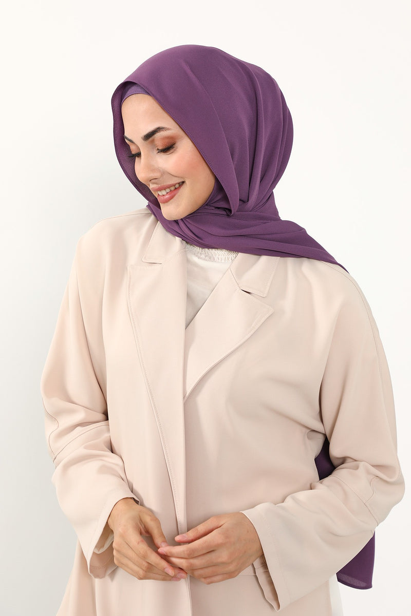 Two Piece Crepe Hijab Set with Cotton Bonnet, Lightweight Modest Scarf and Undercap Combo for Women,PS-50