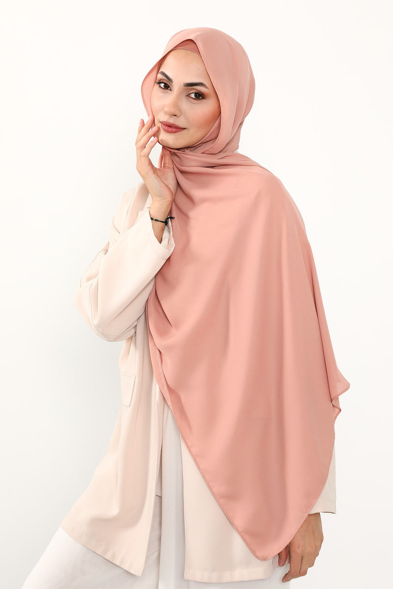 Two Piece Crepe Hijab Set with Cotton Bonnet, Lightweight Modest Scarf and Undercap Combo for Women,PS-50