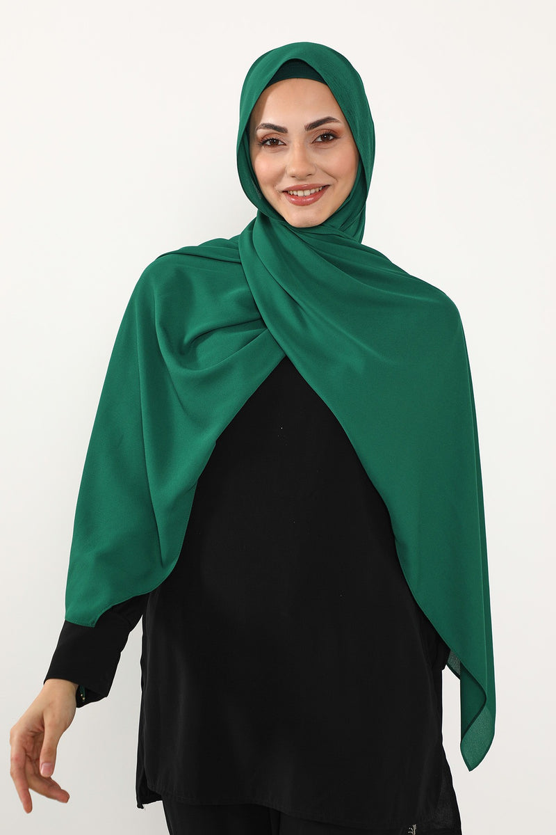 Two Piece Crepe Hijab Set with Cotton Bonnet, Lightweight Modest Scarf and Undercap Combo for Women,PS-50