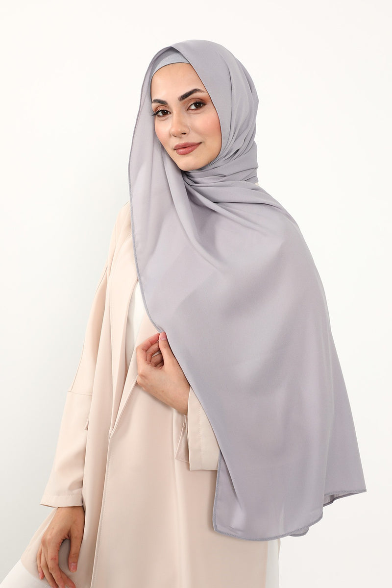 Two Piece Crepe Hijab Set with Cotton Bonnet, Lightweight Modest Scarf and Undercap Combo for Women,PS-50