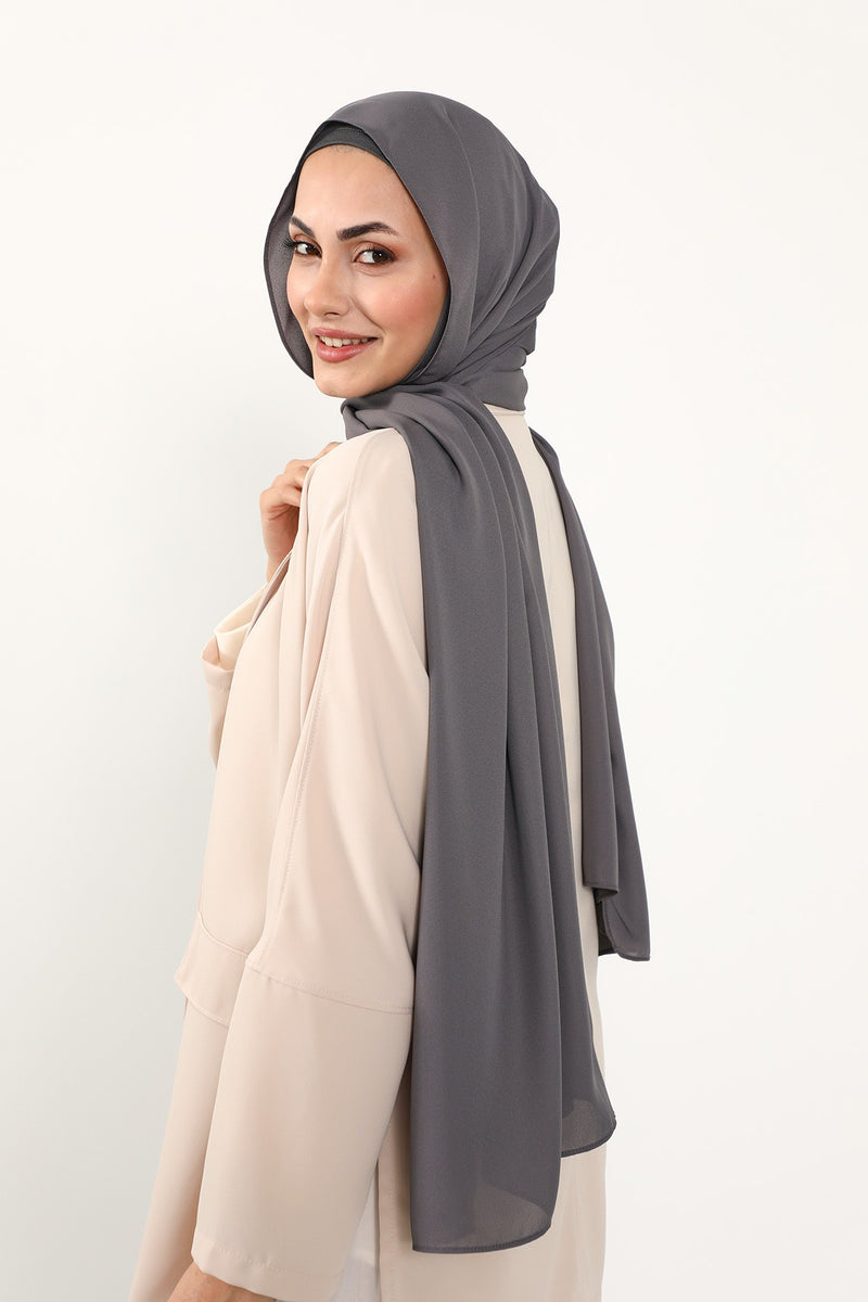 Two Piece Crepe Hijab Set with Cotton Bonnet, Lightweight Modest Scarf and Undercap Combo for Women,PS-50