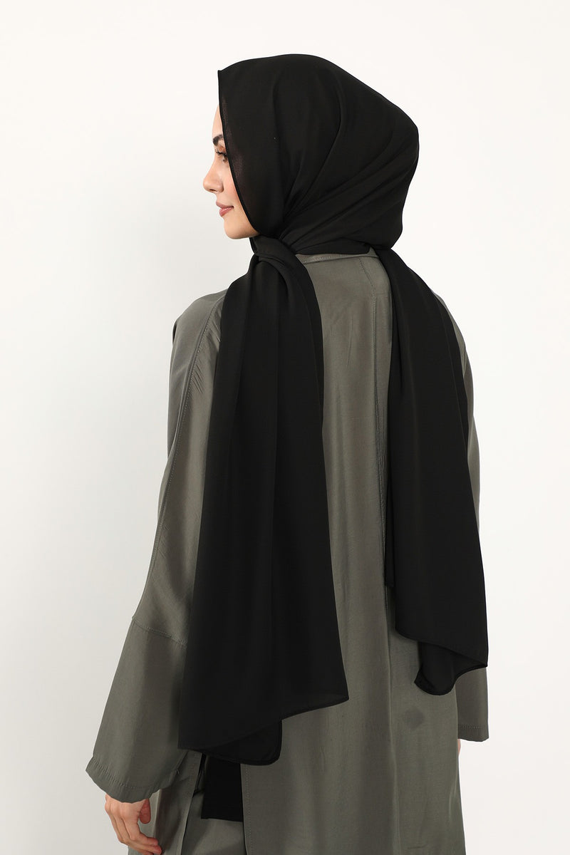 Two Piece Crepe Hijab Set with Cotton Bonnet, Lightweight Modest Scarf and Undercap Combo for Women,PS-50