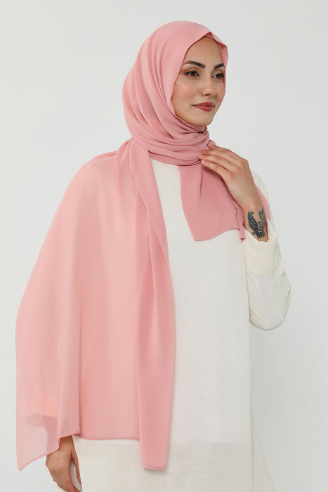 Instant Chiffon Scarf with Sewn Cotton Undercap Bonnet, Practical One Piece Hijab for Women, No Pin Head Covering,PS-51