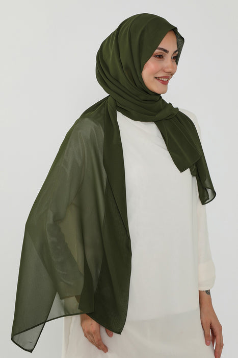 Instant Chiffon Scarf with Sewn Cotton Undercap Bonnet, Practical One Piece Hijab for Women, No Pin Head Covering,PS-51
