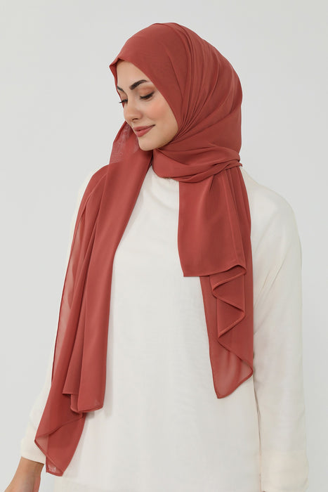 Instant Chiffon Scarf with Sewn Cotton Undercap Bonnet, Practical One Piece Hijab for Women, No Pin Head Covering,PS-51