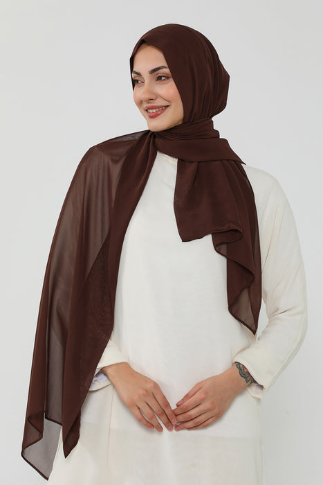 Instant Chiffon Scarf with Sewn Cotton Undercap Bonnet, Practical One Piece Hijab for Women, No Pin Head Covering,PS-51