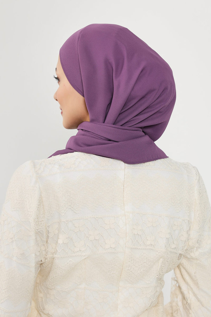 Instant Queen Crepe Practical Hijab Shawl, Easy Wear One-Piece Shawl, Practical No-Pin Modest Headscarf for Women,PS-52