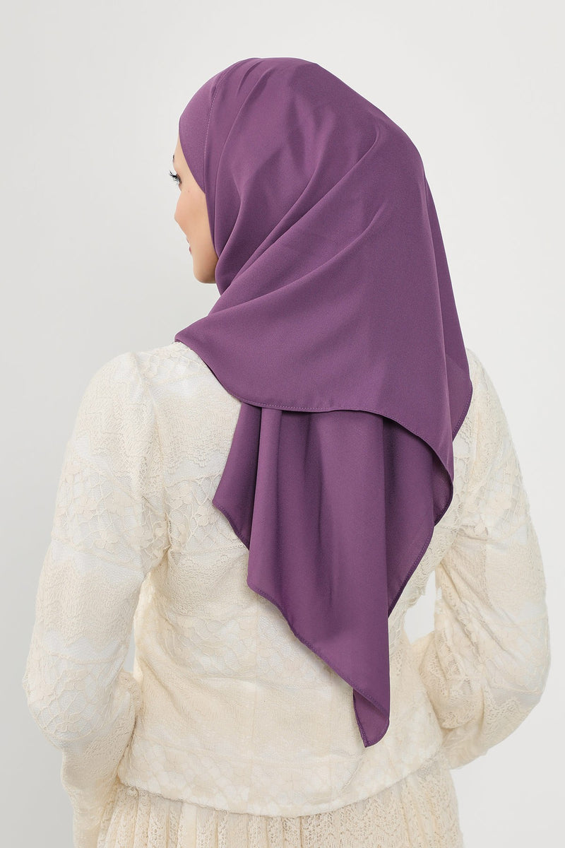 Instant Queen Crepe Practical Hijab Shawl, Easy Wear One-Piece Shawl, Practical No-Pin Modest Headscarf for Women,PS-52