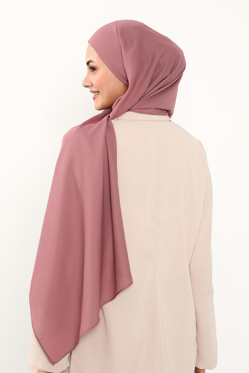 Instant Queen Crepe Practical Hijab Shawl, Easy Wear One-Piece Shawl, Practical No-Pin Modest Headscarf for Women,PS-52