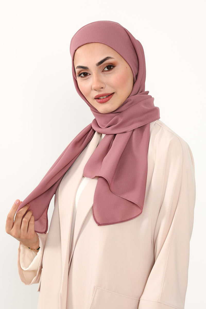 Instant Queen Crepe Practical Hijab Shawl, Easy Wear One-Piece Shawl, Practical No-Pin Modest Headscarf for Women,PS-52