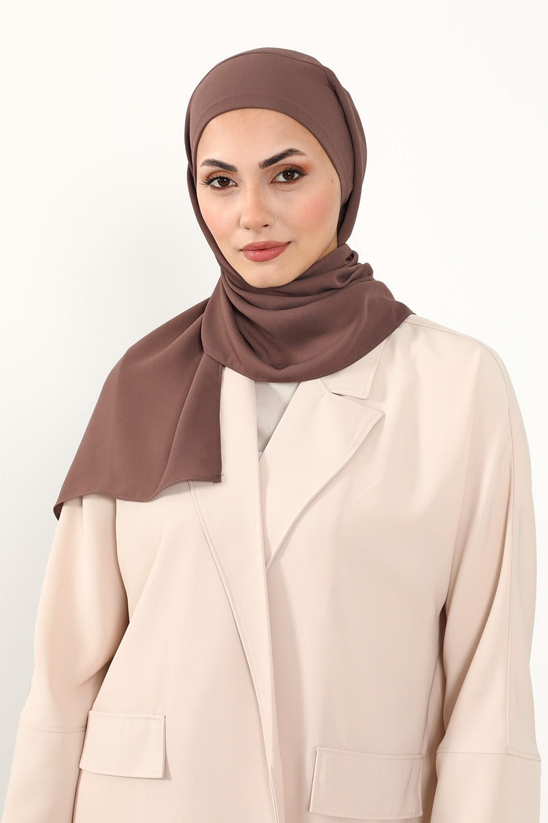 Instant Queen Crepe Practical Hijab Shawl, Easy Wear One-Piece Shawl, Practical No-Pin Modest Headscarf for Women,PS-52