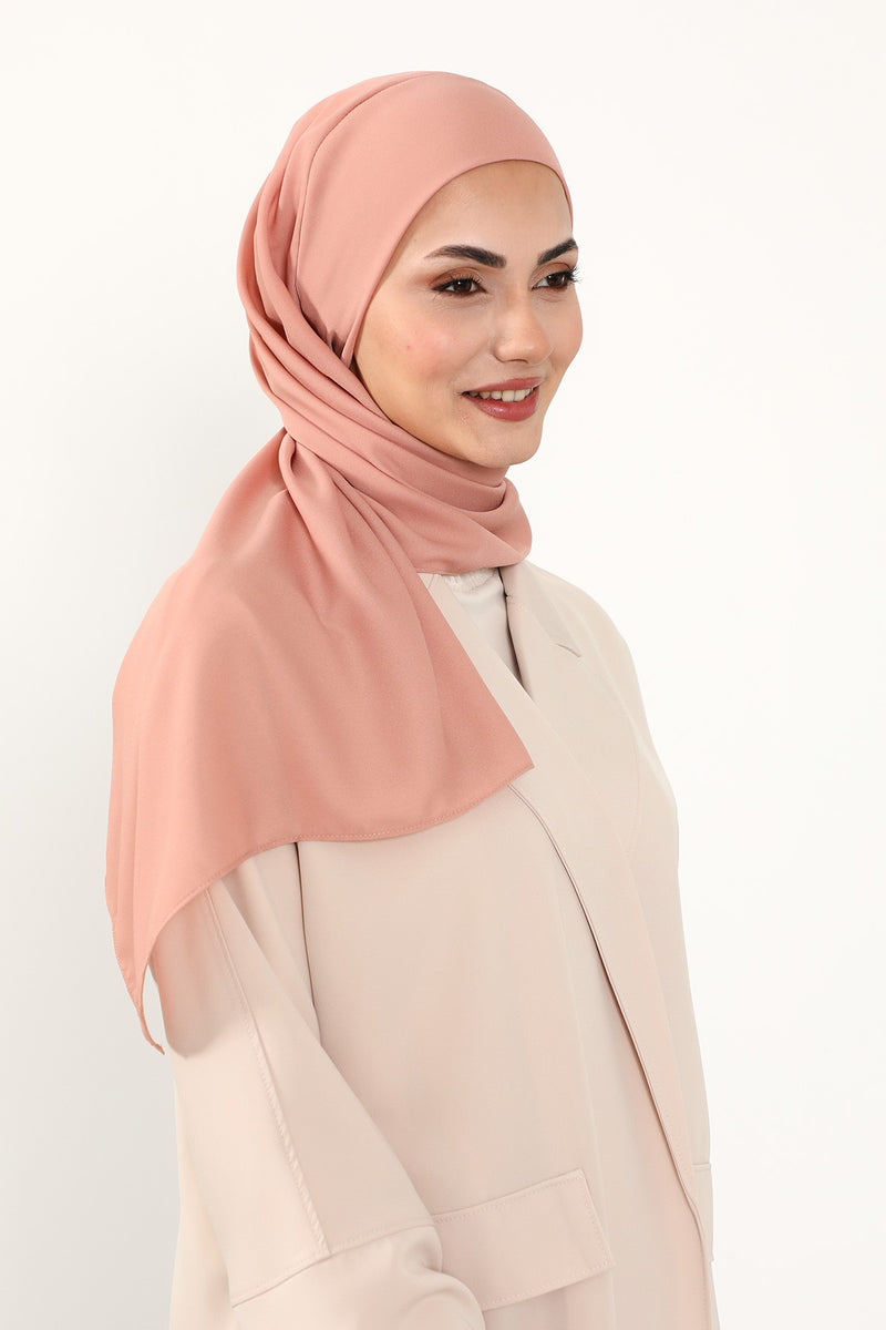 Instant Queen Crepe Practical Hijab Shawl, Easy Wear One-Piece Shawl, Practical No-Pin Modest Headscarf for Women,PS-52