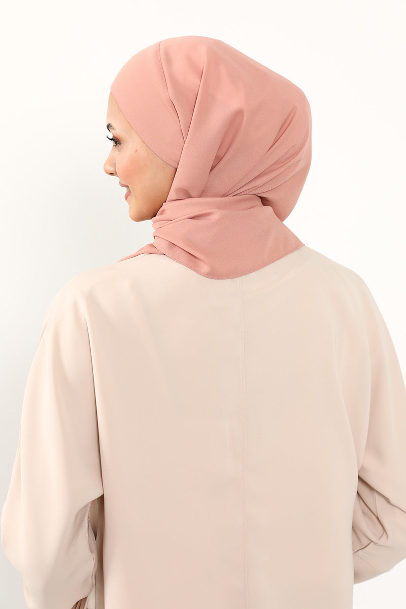 Instant Queen Crepe Practical Hijab Shawl, Easy Wear One-Piece Shawl, Practical No-Pin Modest Headscarf for Women,PS-52