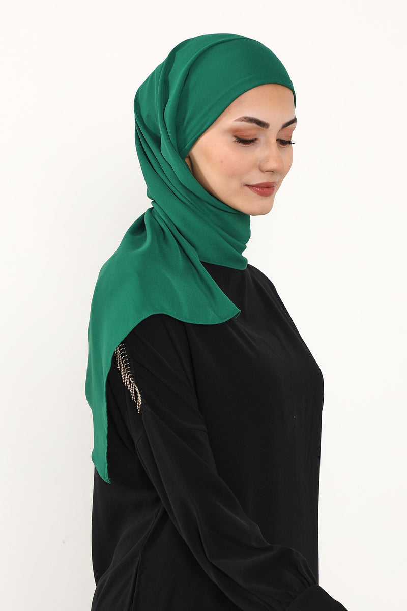 Instant Queen Crepe Practical Hijab Shawl, Easy Wear One-Piece Shawl, Practical No-Pin Modest Headscarf for Women,PS-52