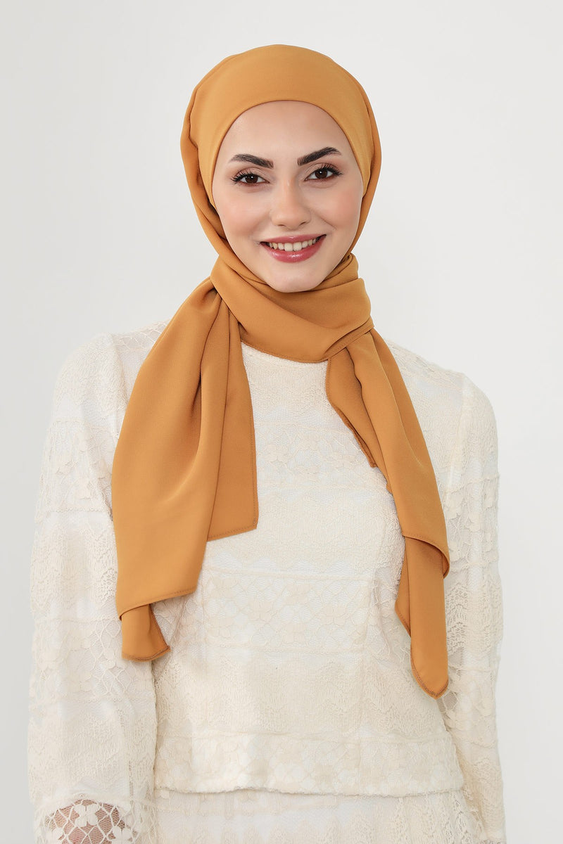 Instant Queen Crepe Practical Hijab Shawl, Easy Wear One-Piece Shawl, Practical No-Pin Modest Headscarf for Women,PS-52