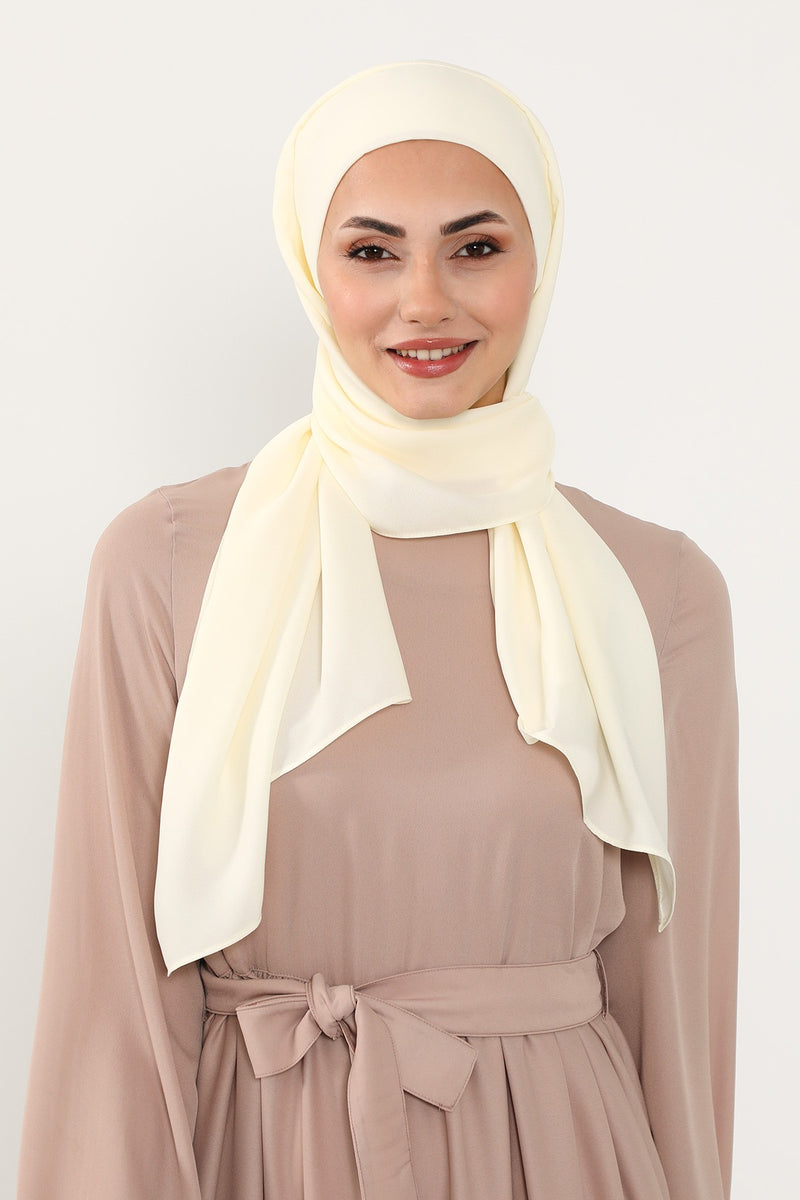 Instant Queen Crepe Practical Hijab Shawl, Easy Wear One-Piece Shawl, Practical No-Pin Modest Headscarf for Women,PS-52