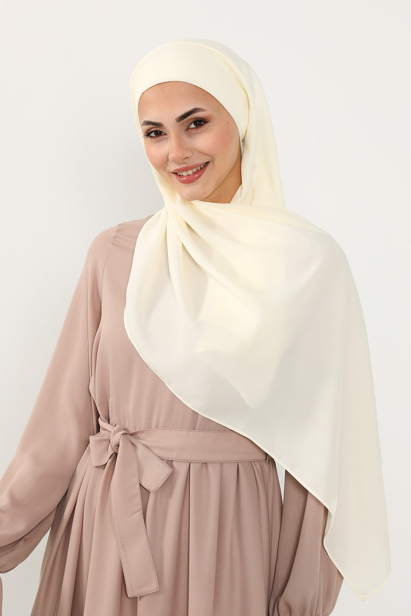 Instant Queen Crepe Practical Hijab Shawl, Easy Wear One-Piece Shawl, Practical No-Pin Modest Headscarf for Women,PS-52