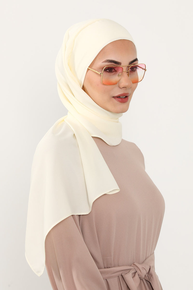 Instant Queen Crepe Practical Hijab Shawl, Easy Wear One-Piece Shawl, Practical No-Pin Modest Headscarf for Women,PS-52