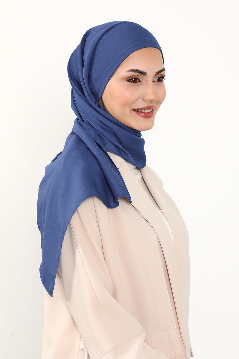 Instant Queen Crepe Practical Hijab Shawl, Easy Wear One-Piece Shawl, Practical No-Pin Modest Headscarf for Women,PS-52