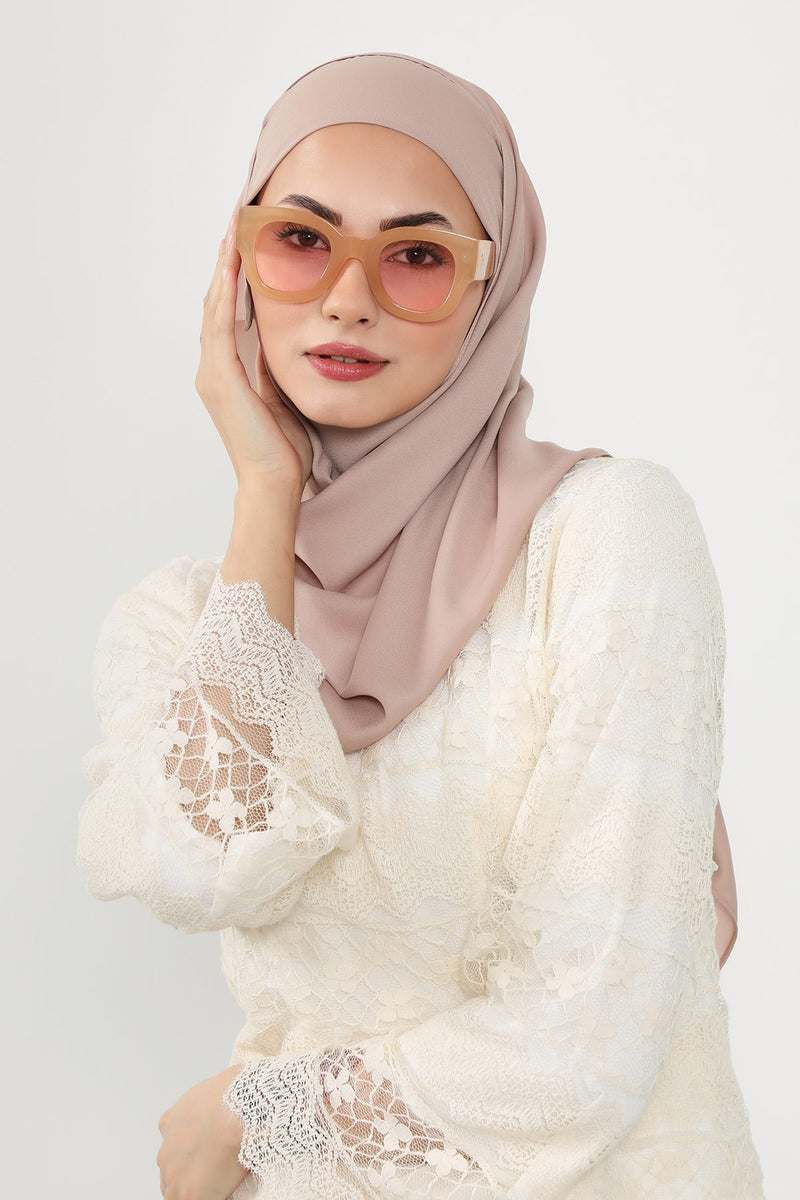 Instant Queen Crepe Practical Hijab Shawl, Easy Wear One-Piece Shawl, Practical No-Pin Modest Headscarf for Women,PS-52