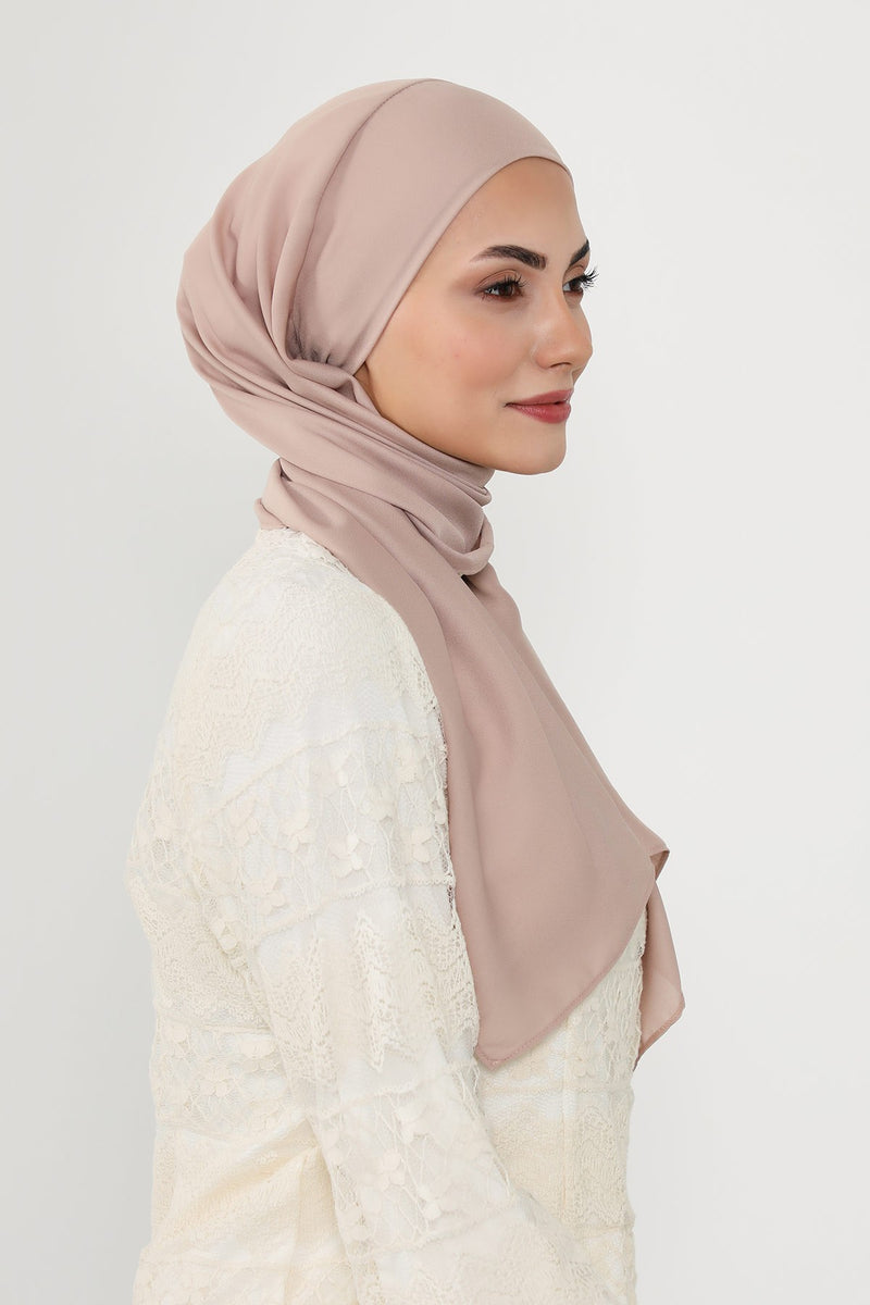 Instant Queen Crepe Practical Hijab Shawl, Easy Wear One-Piece Shawl, Practical No-Pin Modest Headscarf for Women,PS-52