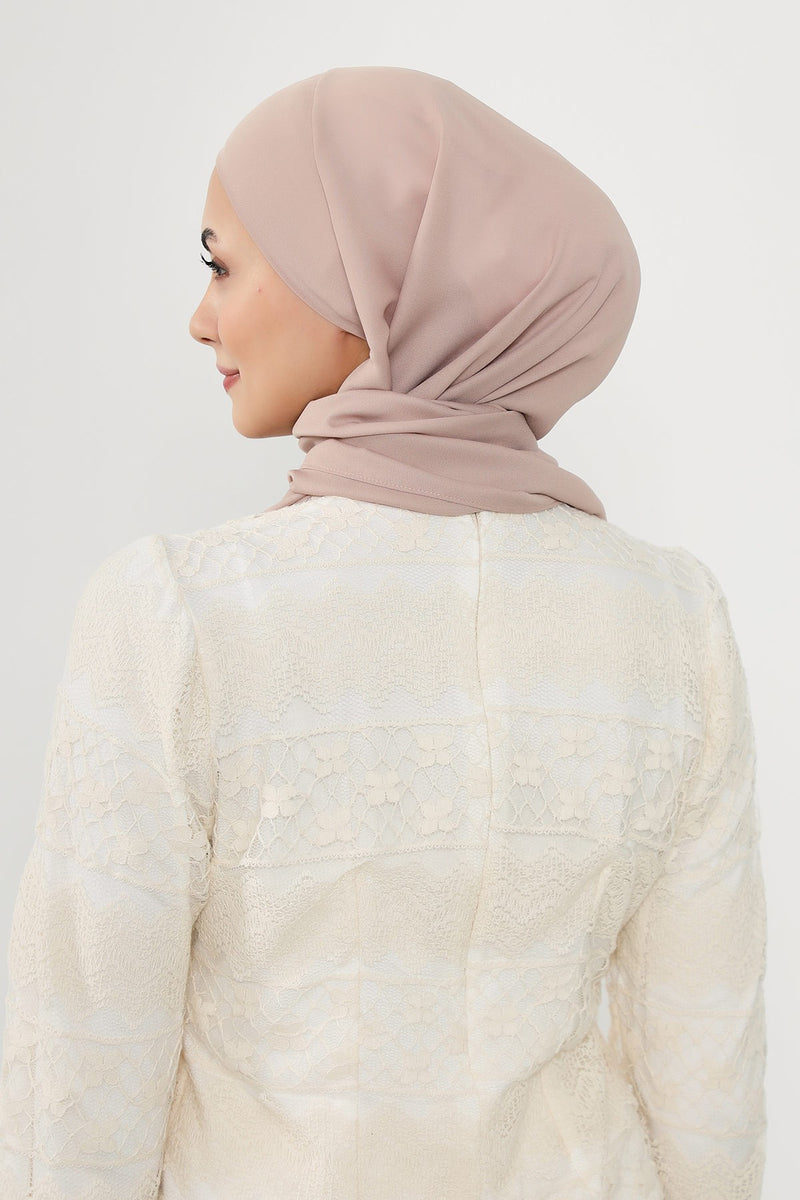 Instant Queen Crepe Practical Hijab Shawl, Easy Wear One-Piece Shawl, Practical No-Pin Modest Headscarf for Women,PS-52