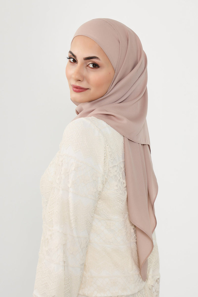 Instant Queen Crepe Practical Hijab Shawl, Easy Wear One-Piece Shawl, Practical No-Pin Modest Headscarf for Women,PS-52