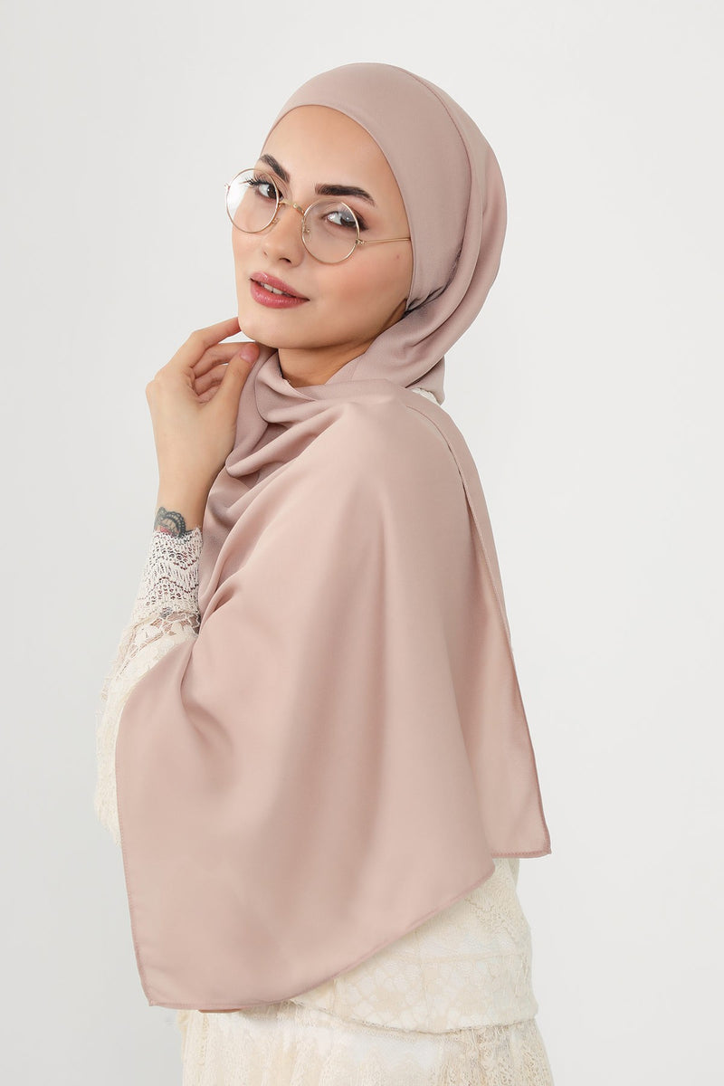 Instant Queen Crepe Practical Hijab Shawl, Easy Wear One-Piece Shawl, Practical No-Pin Modest Headscarf for Women,PS-52