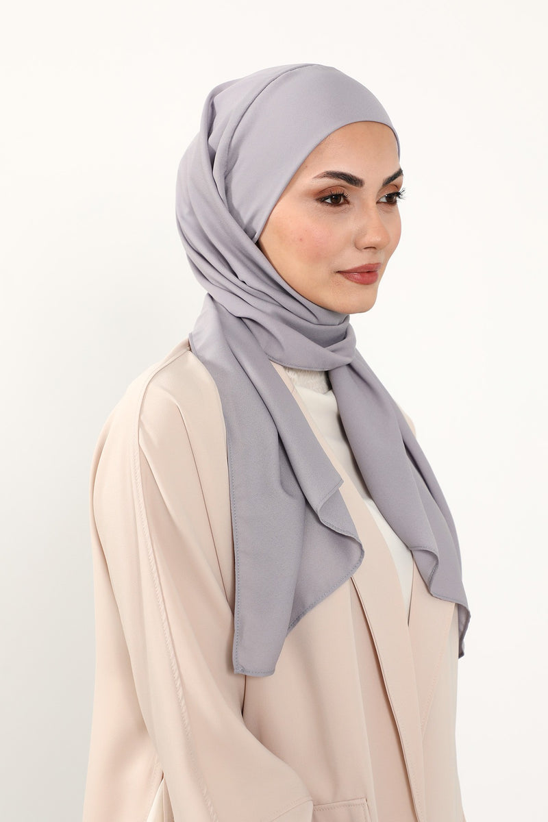 Instant Queen Crepe Practical Hijab Shawl, Easy Wear One-Piece Shawl, Practical No-Pin Modest Headscarf for Women,PS-52