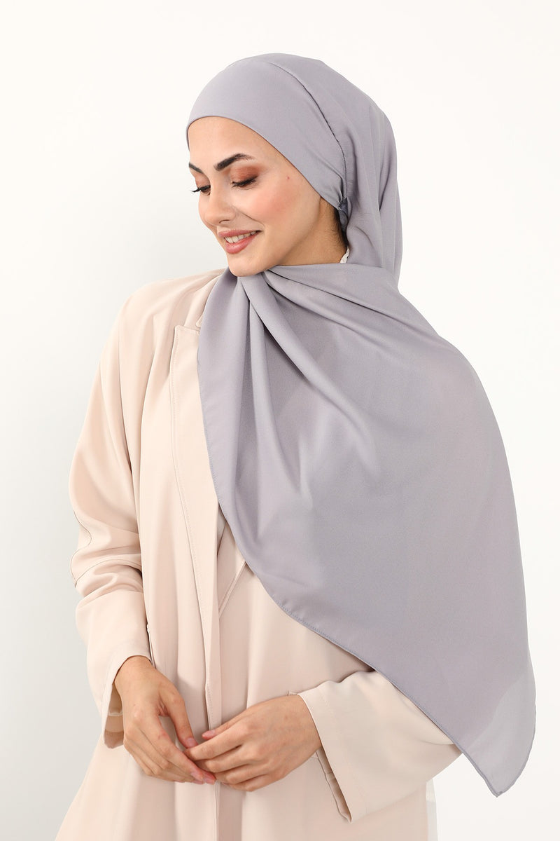 Instant Queen Crepe Practical Hijab Shawl, Easy Wear One-Piece Shawl, Practical No-Pin Modest Headscarf for Women,PS-52