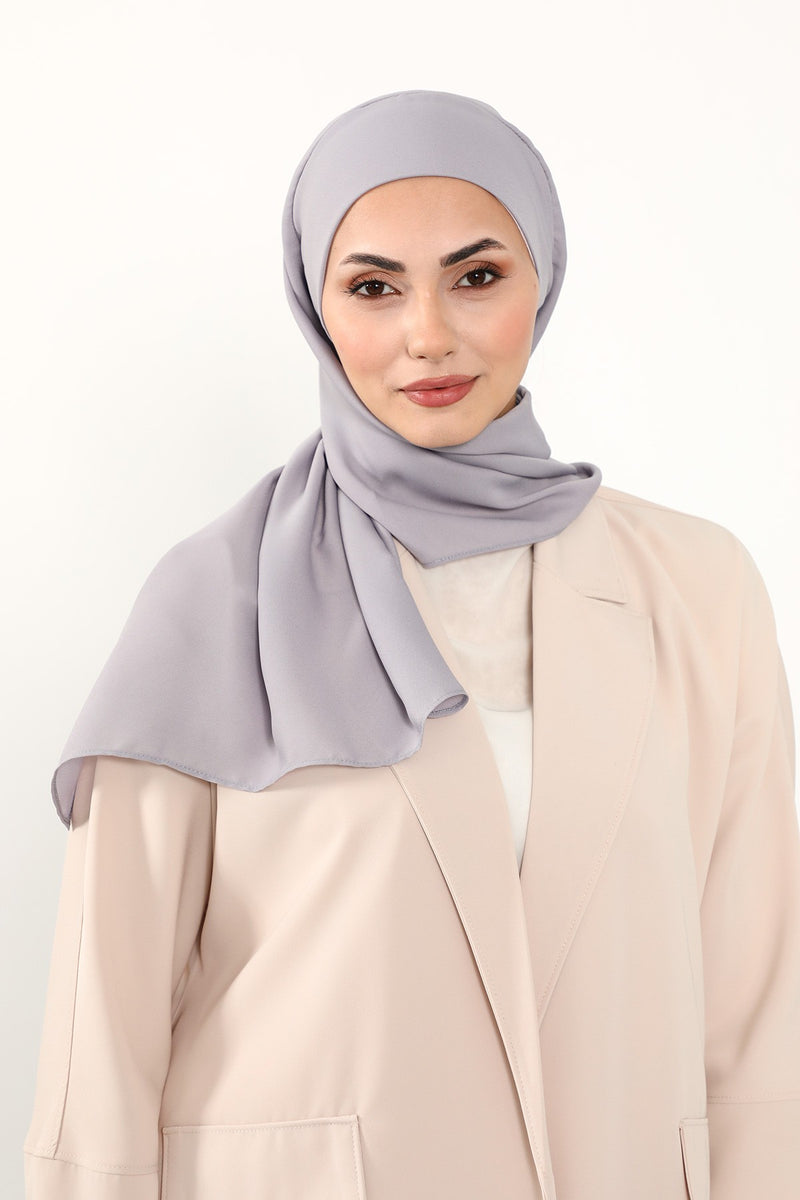 Instant Queen Crepe Practical Hijab Shawl, Easy Wear One-Piece Shawl, Practical No-Pin Modest Headscarf for Women,PS-52