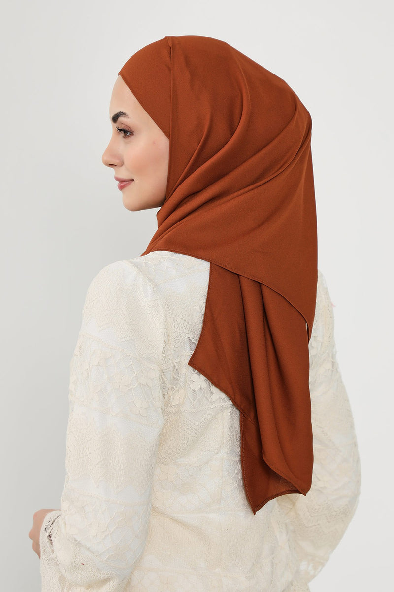 Instant Queen Crepe Practical Hijab Shawl, Easy Wear One-Piece Shawl, Practical No-Pin Modest Headscarf for Women,PS-52