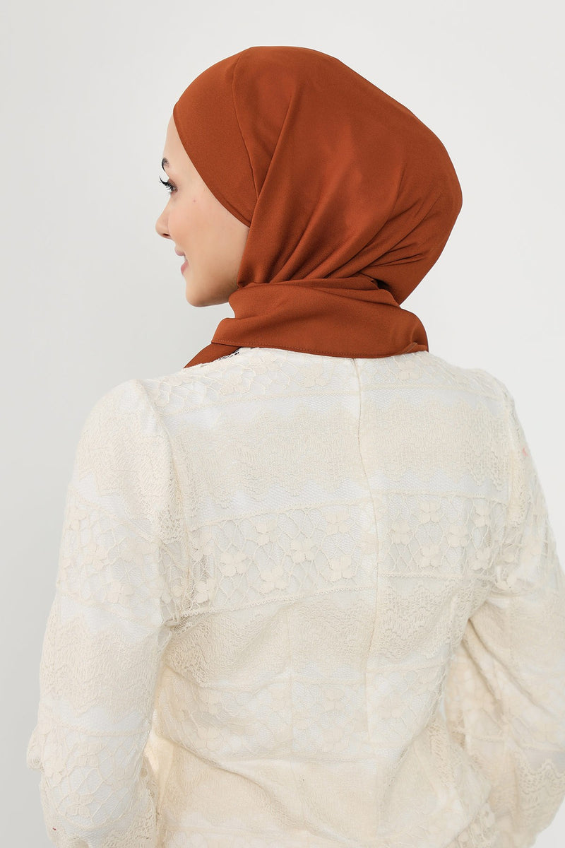 Instant Queen Crepe Practical Hijab Shawl, Easy Wear One-Piece Shawl, Practical No-Pin Modest Headscarf for Women,PS-52