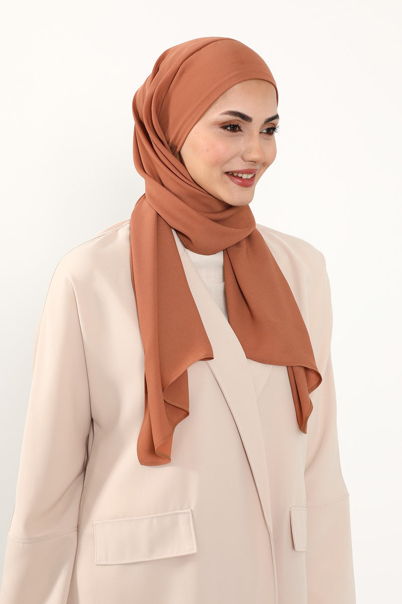 Instant Queen Crepe Practical Hijab Shawl, Easy Wear One-Piece Shawl, Practical No-Pin Modest Headscarf for Women,PS-52