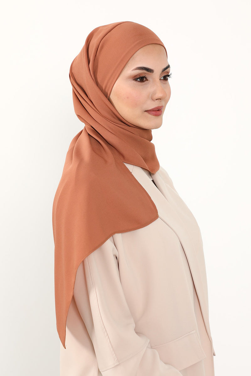 Instant Queen Crepe Practical Hijab Shawl, Easy Wear One-Piece Shawl, Practical No-Pin Modest Headscarf for Women,PS-52
