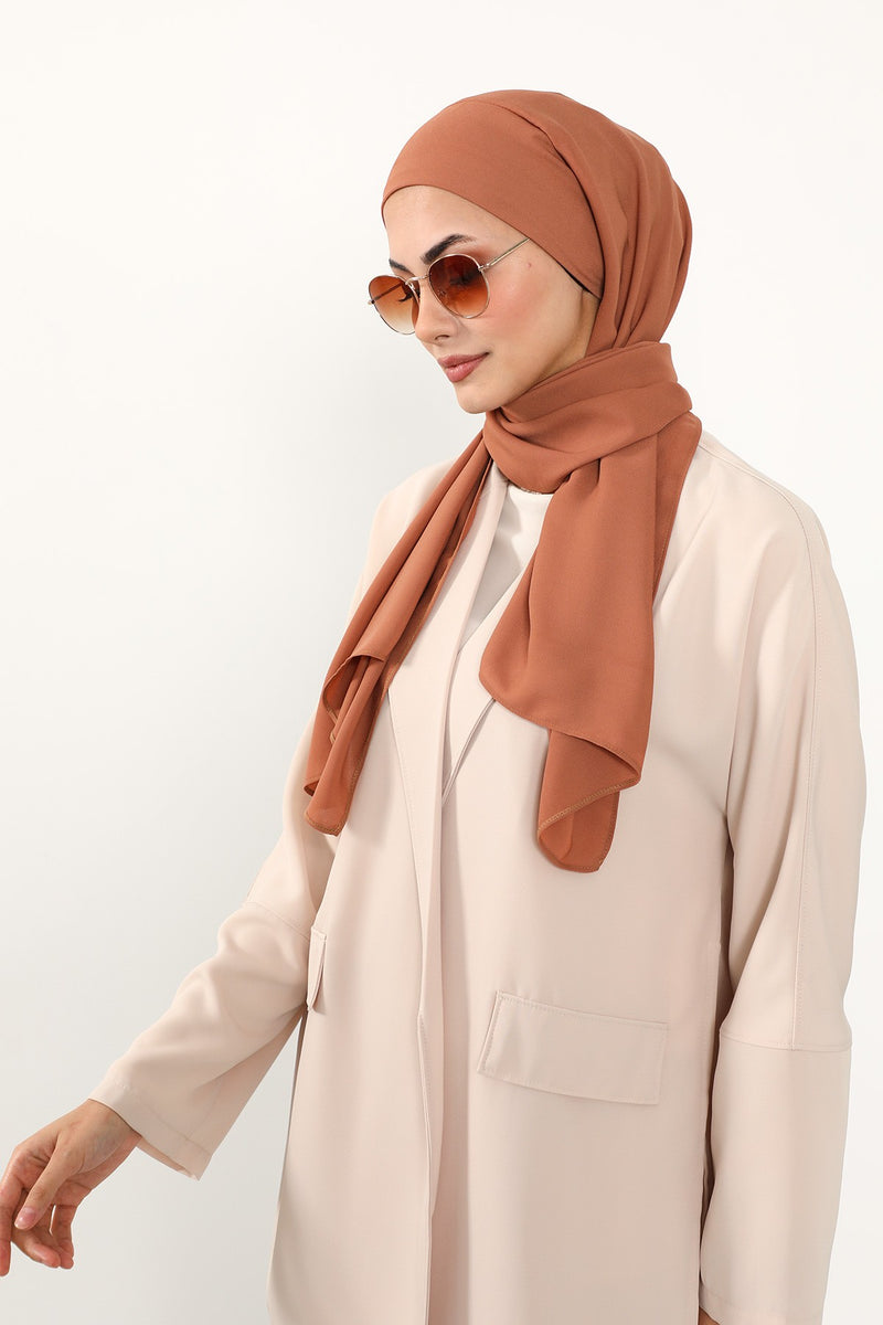 Instant Queen Crepe Practical Hijab Shawl, Easy Wear One-Piece Shawl, Practical No-Pin Modest Headscarf for Women,PS-52