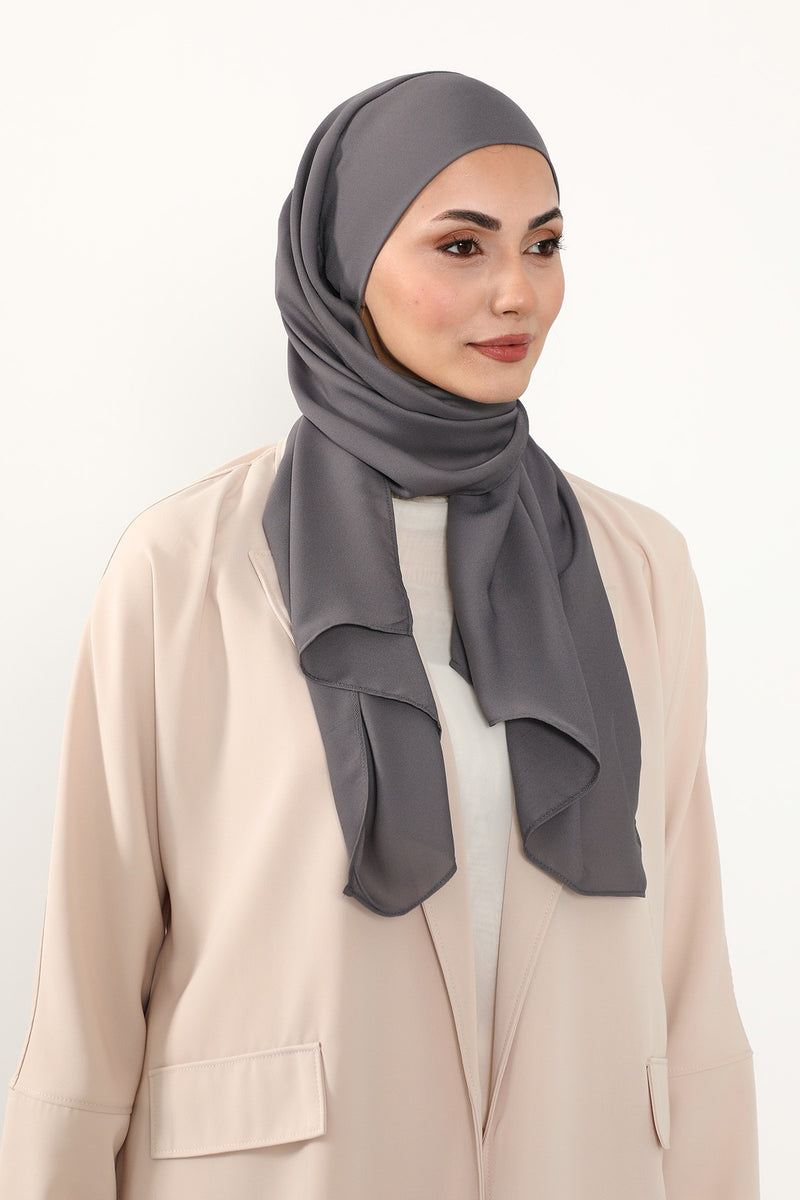 Instant Queen Crepe Practical Hijab Shawl, Easy Wear One-Piece Shawl, Practical No-Pin Modest Headscarf for Women,PS-52