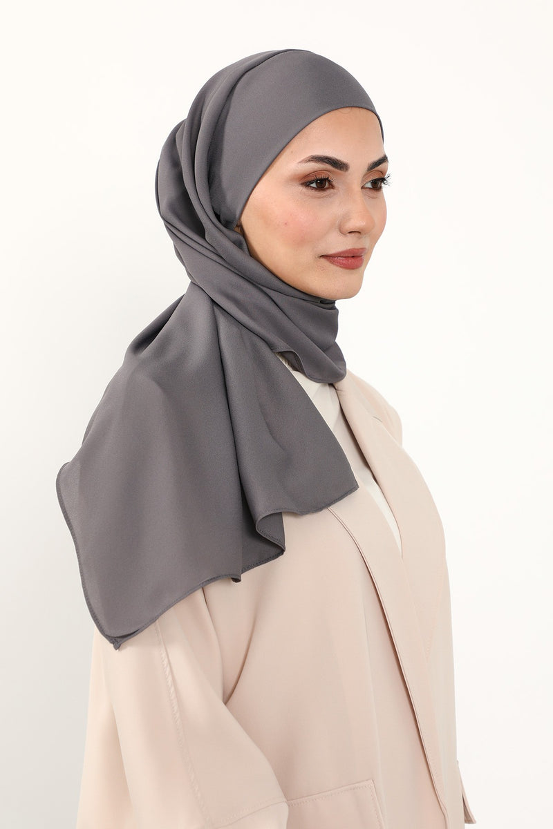 Instant Queen Crepe Practical Hijab Shawl, Easy Wear One-Piece Shawl, Practical No-Pin Modest Headscarf for Women,PS-52