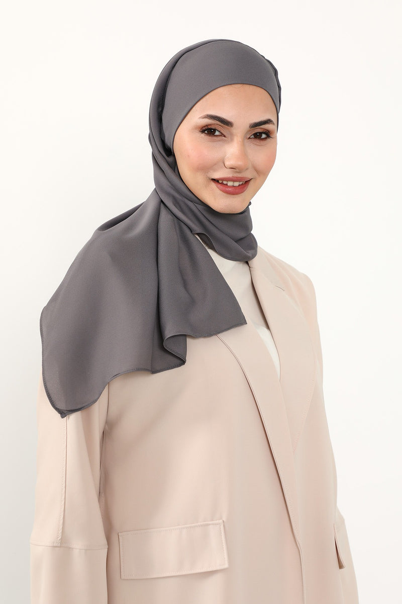 Instant Queen Crepe Practical Hijab Shawl, Easy Wear One-Piece Shawl, Practical No-Pin Modest Headscarf for Women,PS-52